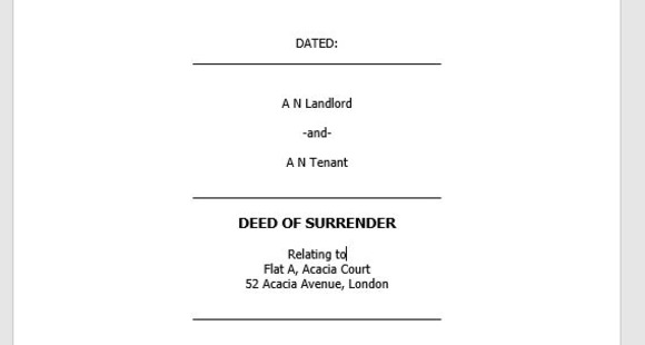 Deed of Surrender