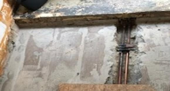 Leaking central heating pipes in concrete floors